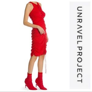 Brand New! Unravel Project Red Ribbed Dress  Sz L
